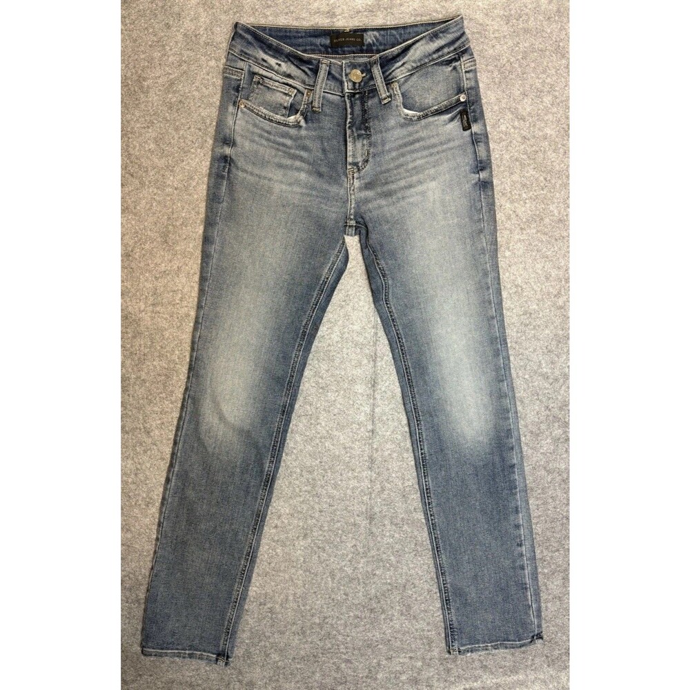 Women's Silver Suki Straight Dark Wash Stretch Jeans Size 26 / 31